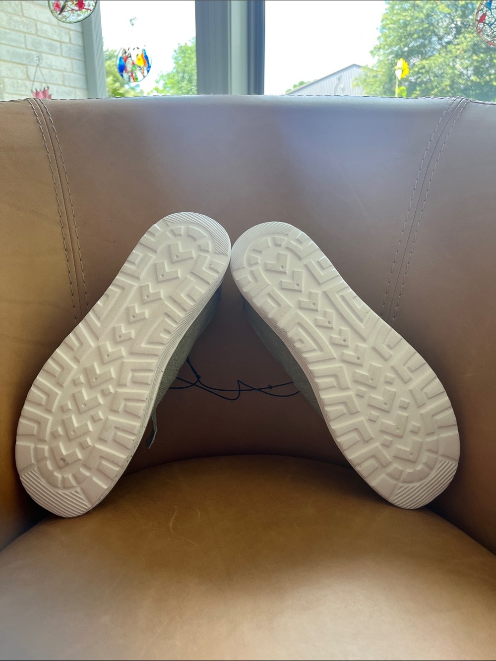 Eddie Bauer Women's Light Gray Canvas Slip-On Loafers - Picture 3 of 4